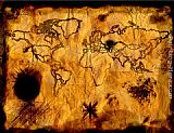 Arab Pirate Attack Paintings - Ancient Pirate Treasure Map by 2011